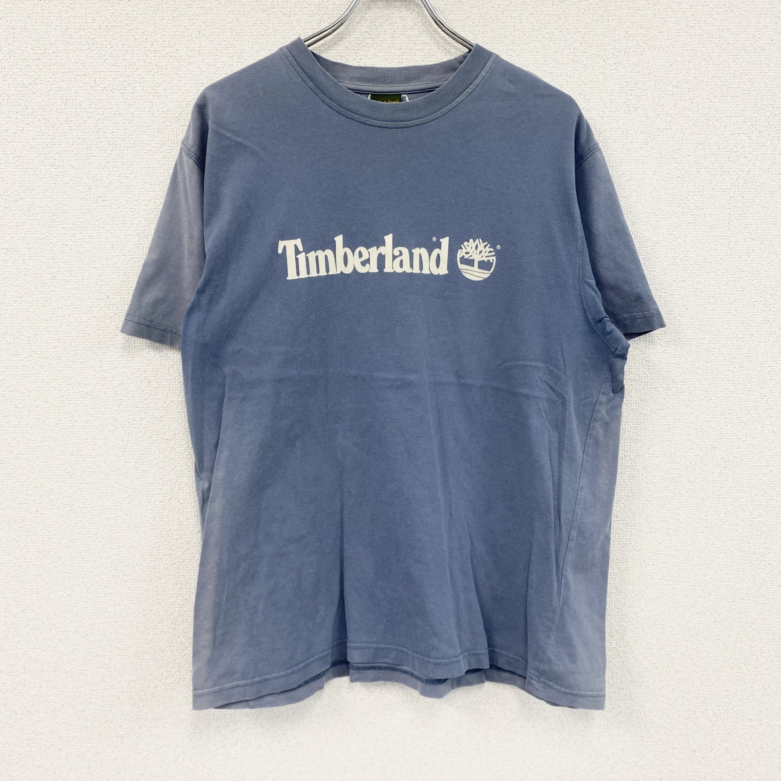古着 used　00s　Timberland　ティンバーランド　半袖プリントTシャツ　フェード　紺　ネイビー　Lサイズ
