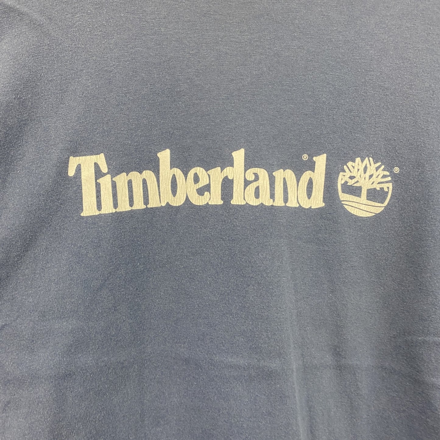 Timberland　ティンバーランド　半袖プリントTシャツ　フェード　紺　ネイビー　Lサイズ