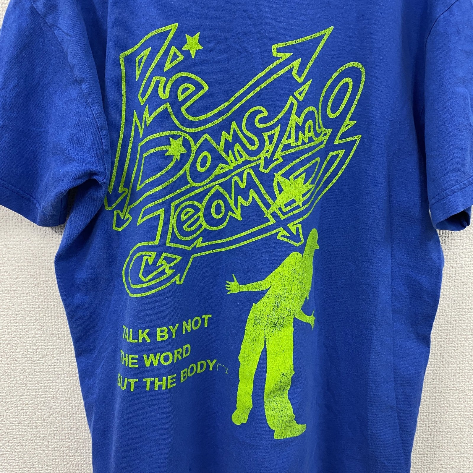 00s　Print Star　半袖プリントグラフィックTシャツ　3連プリント　ダンサー　両面プリント　ヴィンテージ　青　ブルー　Sサイズ　古着