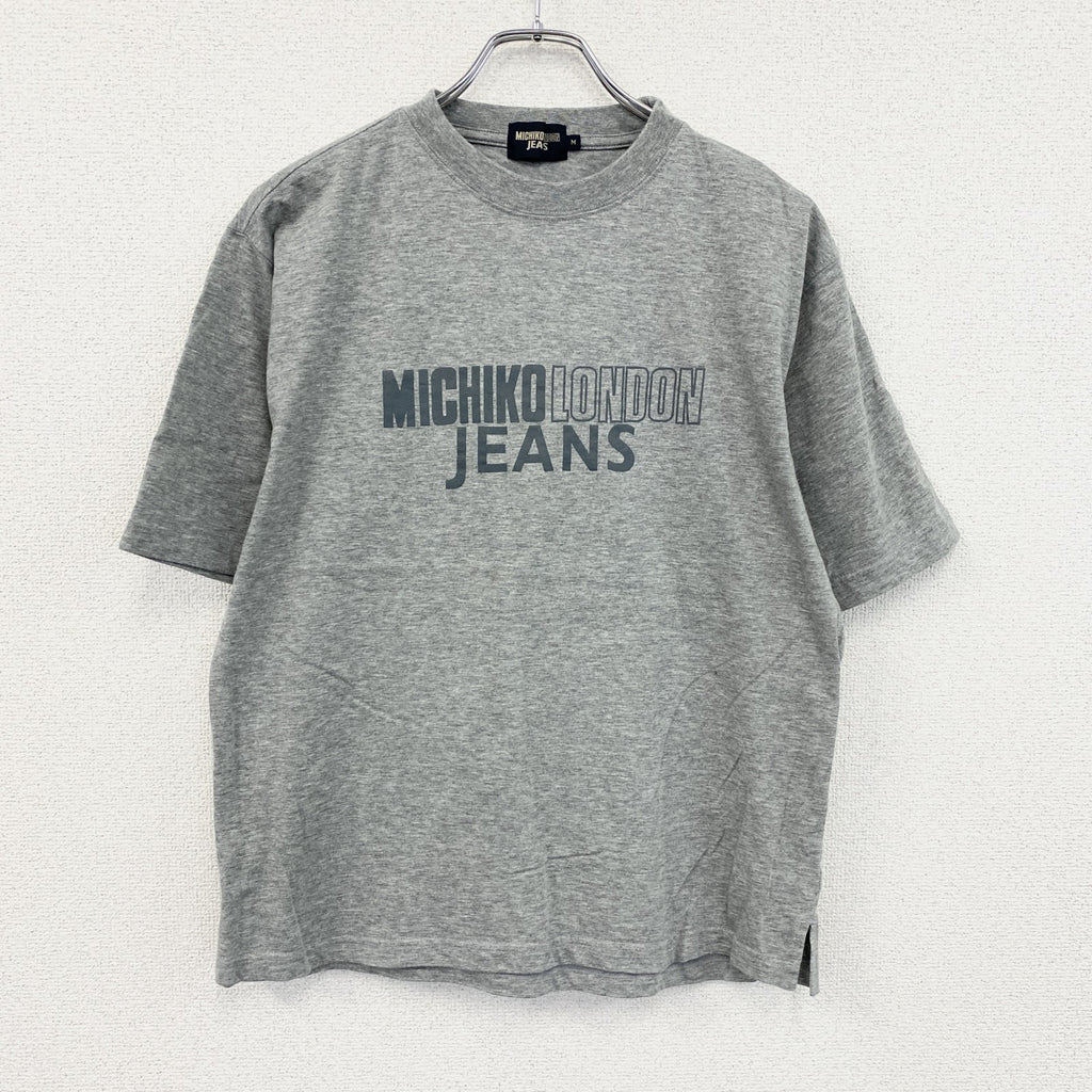古着 used　MICHIKO LONDON JEANS　ミチコロンドンジーンズ　半袖プリントTシャツ　グレー　Mサイズ