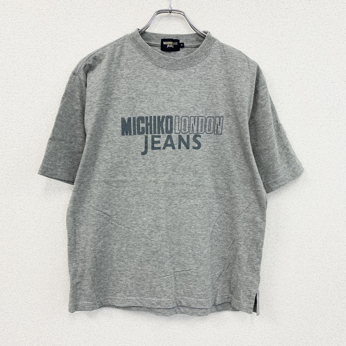 古着 used　MICHIKO LONDON JEANS　ミチコロンドンジーンズ　半袖プリントTシャツ　グレー　Mサイズ カットソー メンズ 古着