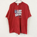 GILDAN　ギルダン　半袖プリントTシャツ　3連プリント　クルーネック　英字プリント　赤　レッド　2XLサイズ　古着