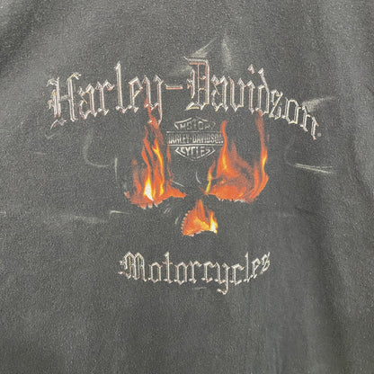 00s　HARLEY DAVIDSON　ハーレーダビッドソン　半袖プリントTシャツ　黒　ブラック　ヴィンテージ　XLサイズ