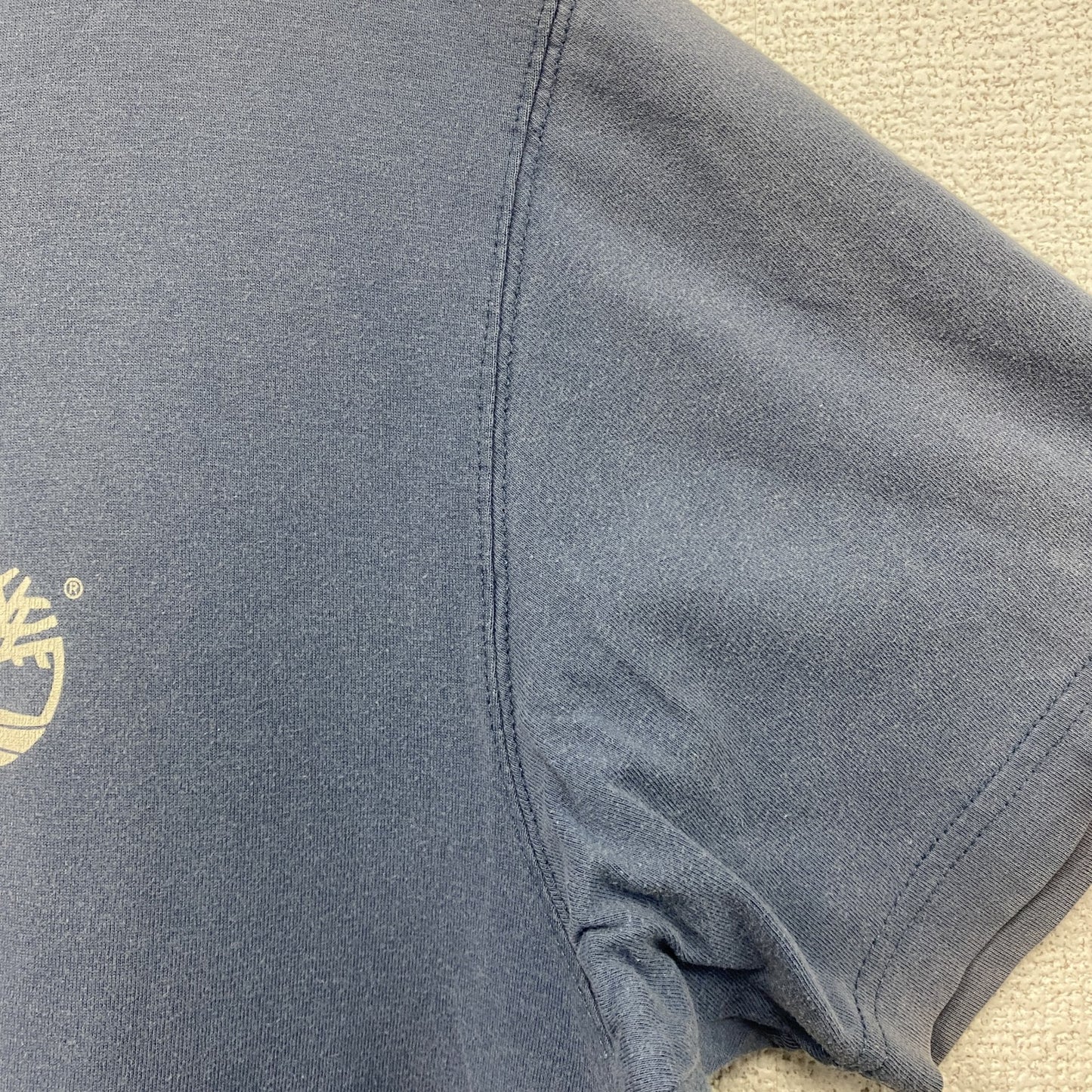 Timberland　ティンバーランド　半袖プリントTシャツ　フェード　紺　ネイビー　Lサイズ