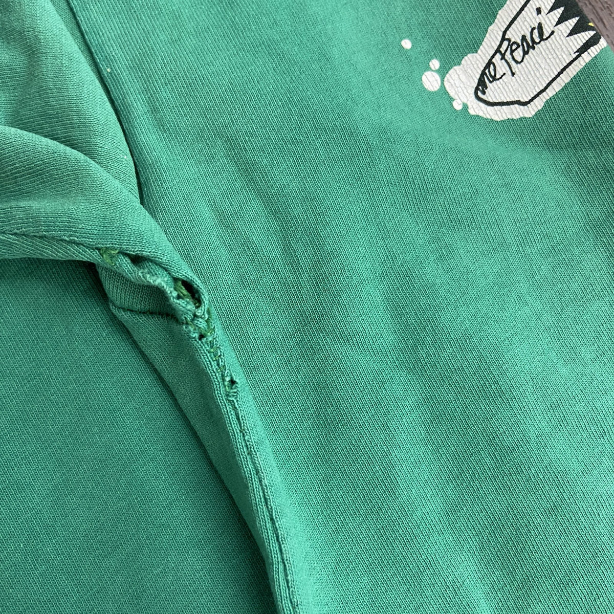 00s　STUSSY　ステューシー　長袖プリントTシャツ/ロンT　ヴィンテージ　緑　グリーン　Mサイズ　古着