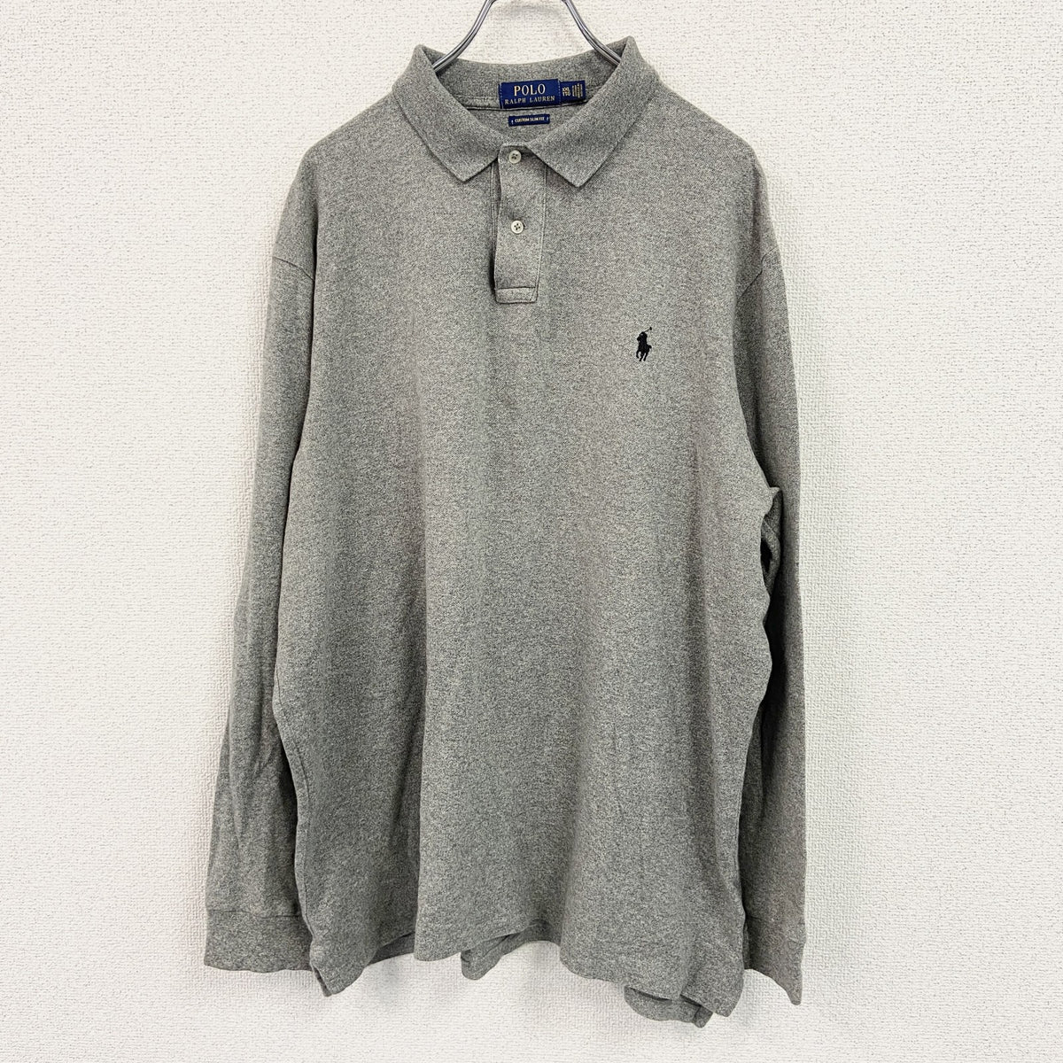 POLO RALPH LAUREN　ポロラルフローレン　長袖ポロシャツ　灰色　グレー　XXLサイズ　古着