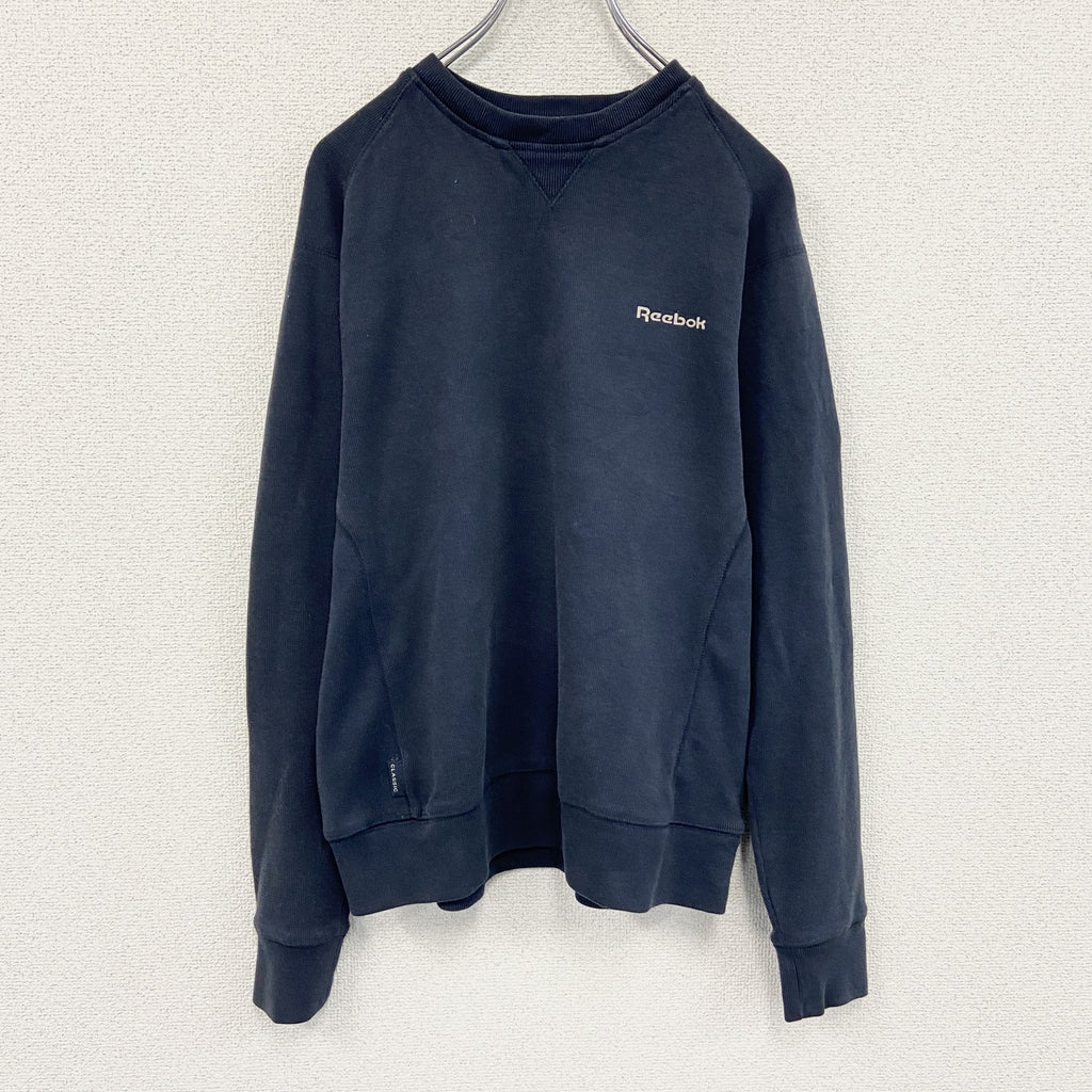 Reebok　リーボック　スウェット/トレーナー　前V　ヴィンテージ　紺　ネイビー　　古着