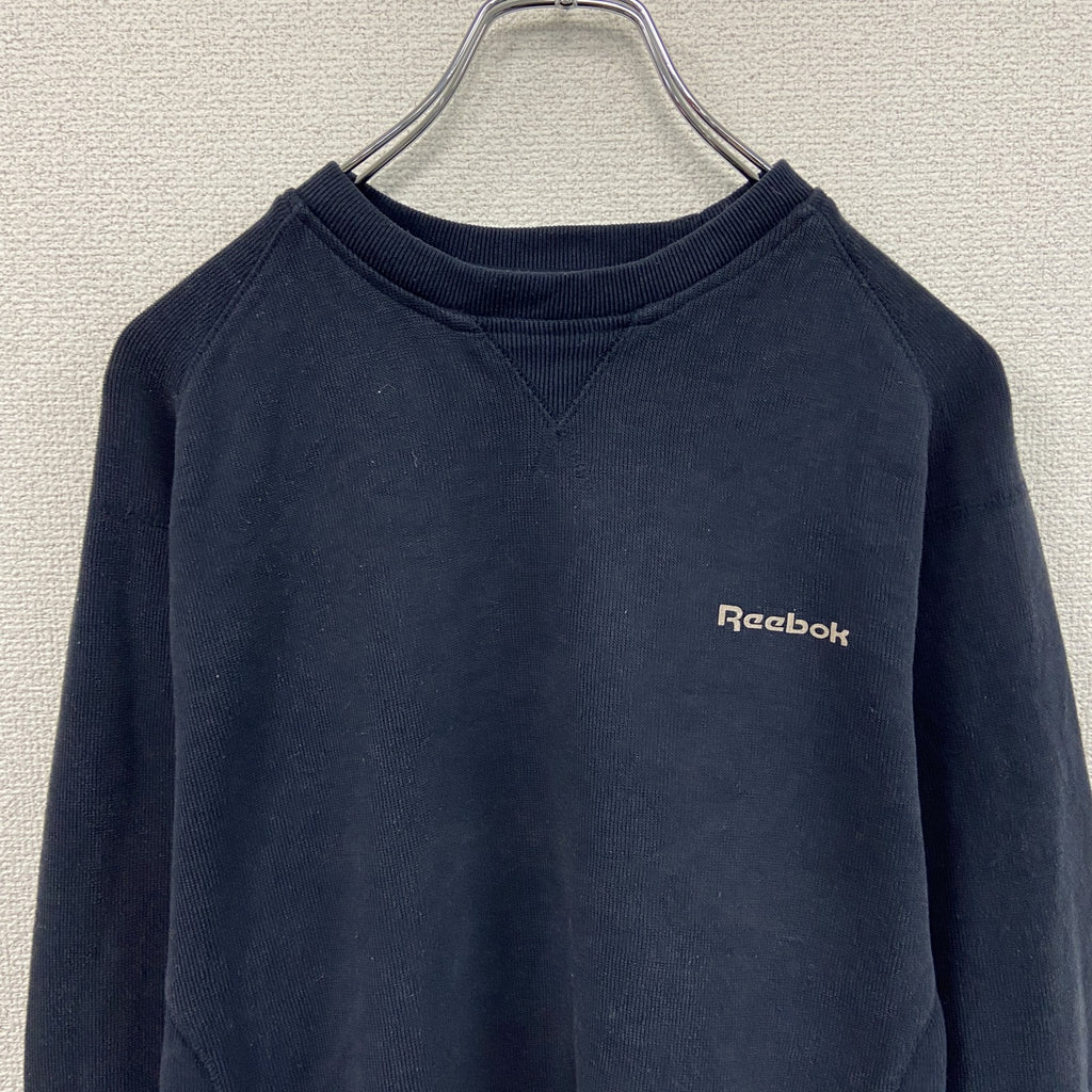 Reebok　リーボック　スウェット/トレーナー　前V　ヴィンテージ　紺　ネイビー　　古着
