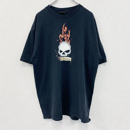 HARLEY DAVIDSON　ハーレーダビッドソン　半袖プリントTシャツ　スカル　黒　ブラック　XLサイズ