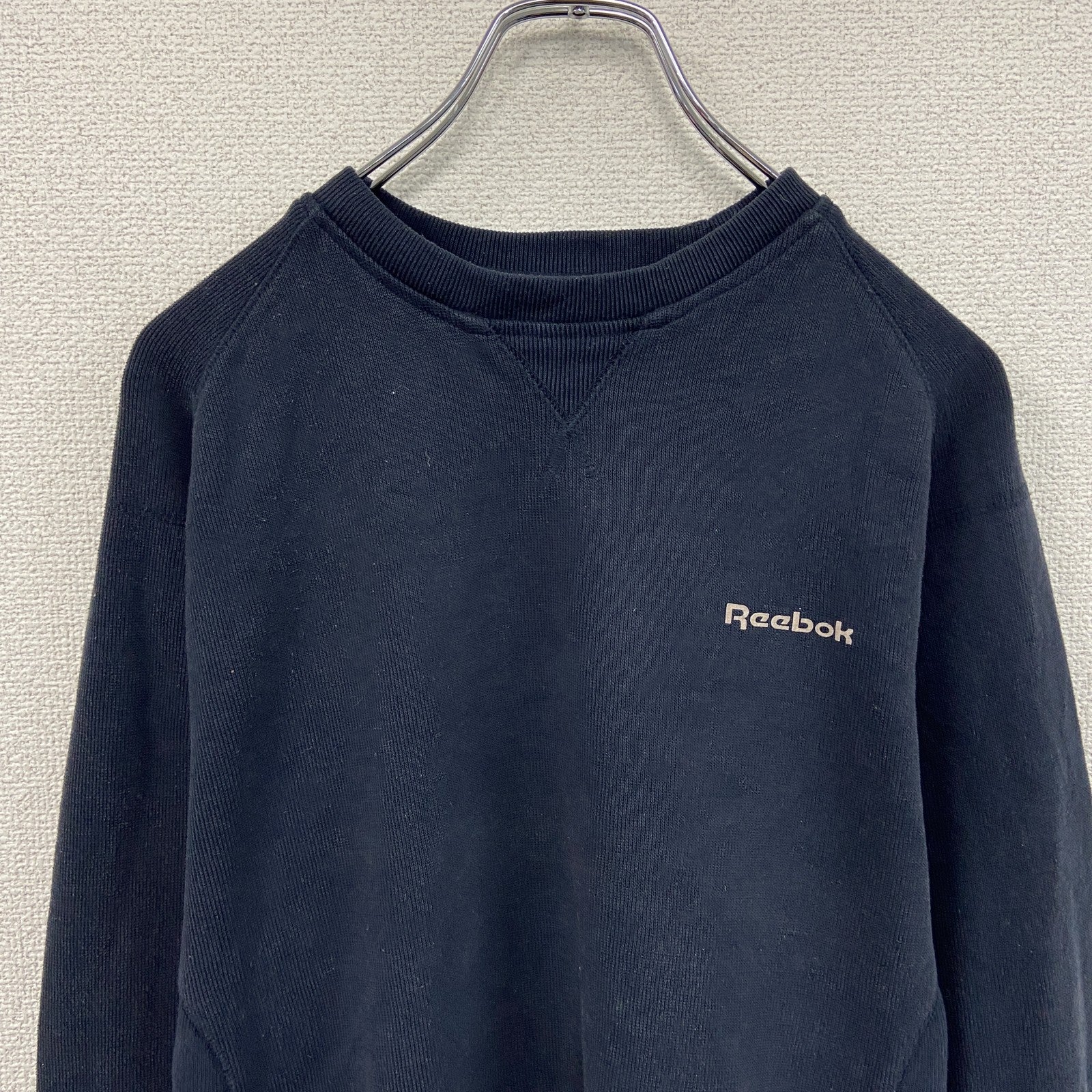 Reebok　リーボック　スウェット/トレーナー　前V　ヴィンテージ　紺　ネイビー　　古着