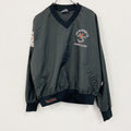 ～90s　UNITED SPORTS APPAREL　ナイロンプルオーバージャケット　刺繍ロゴ　ヴィンテージ　黒　ブラック　Lサイズ　古着
