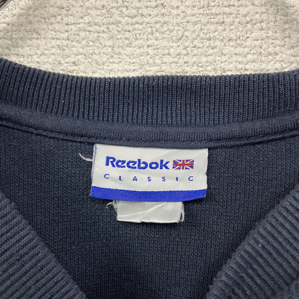 Reebok　リーボック　スウェット/トレーナー　前V　ヴィンテージ　紺　ネイビー　　古着