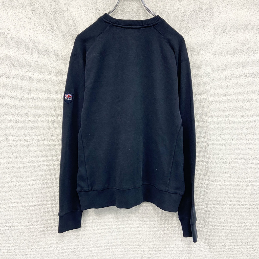 Reebok　リーボック　スウェット/トレーナー　前V　ヴィンテージ　紺　ネイビー　　古着