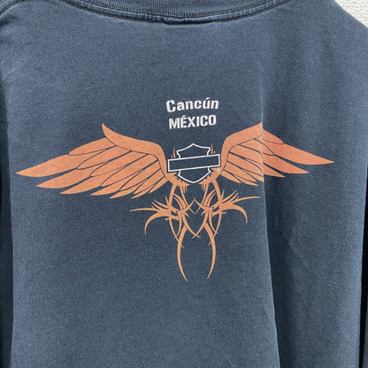 HARLEY DAVIDSON　ハーレーダビッドソン　半袖プリントTシャツ　スカル　黒　ブラック　XLサイズ