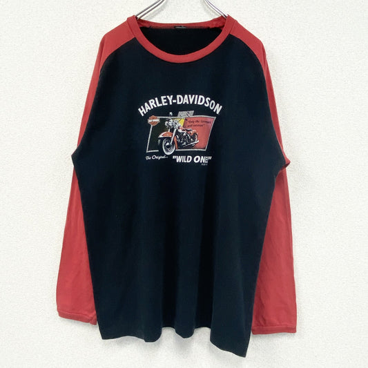 00s　HARLEY DAVIDSON　ハーレーダビッドソン　ヴィンテージ　長袖両面プリントTシャツ　黒　ブラック
