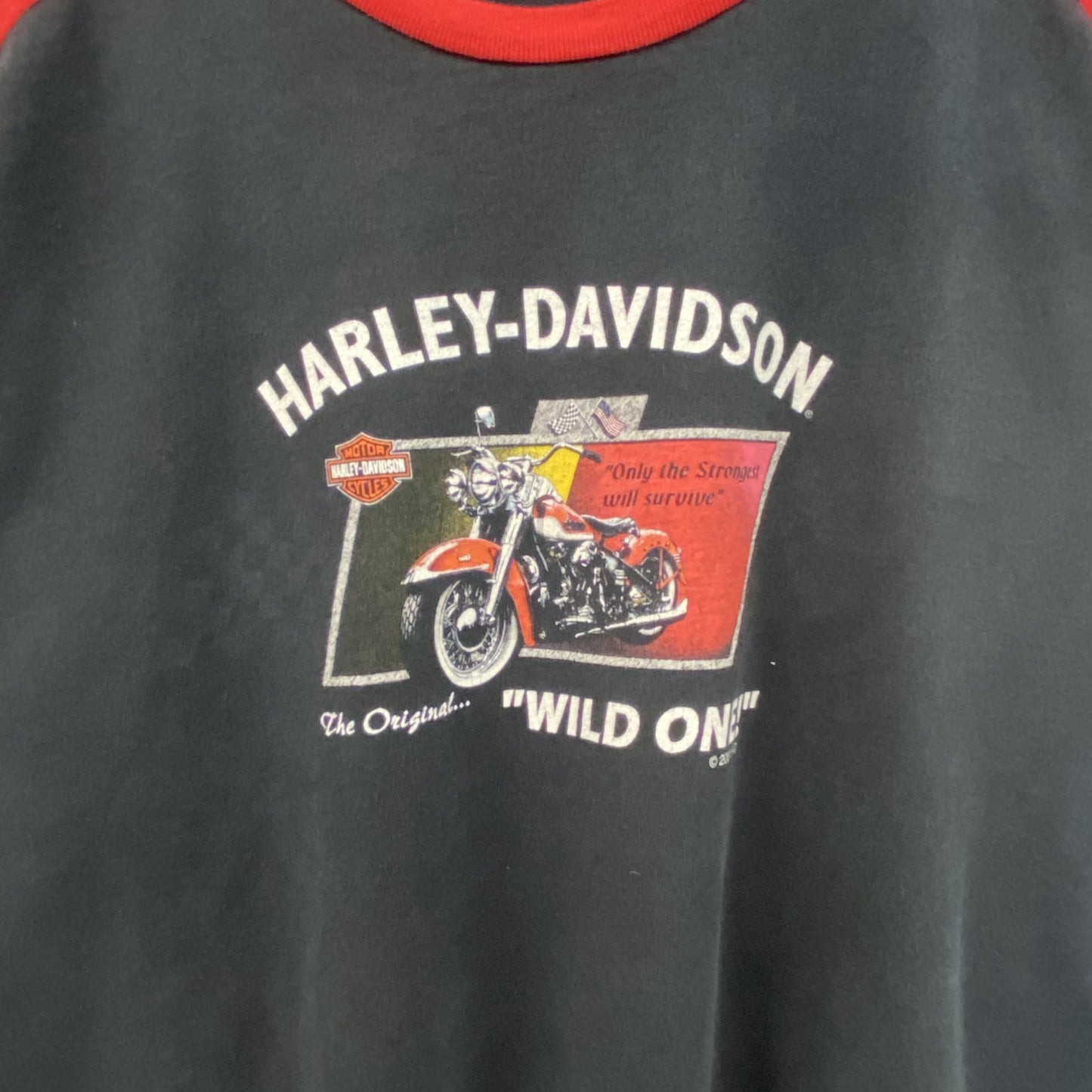 00s　HARLEY DAVIDSON　ハーレーダビッドソン　ヴィンテージ　長袖両面プリントTシャツ　黒　ブラック