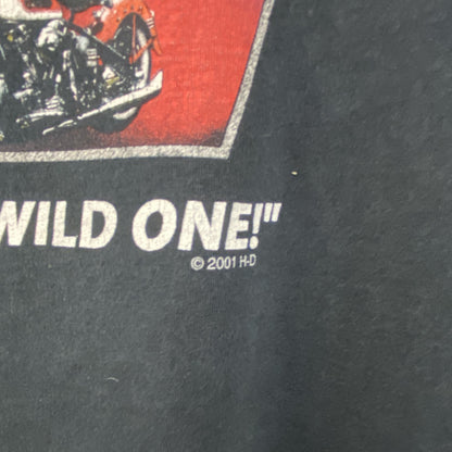 00s　HARLEY DAVIDSON　ハーレーダビッドソン　ヴィンテージ　長袖両面プリントTシャツ　黒　ブラック