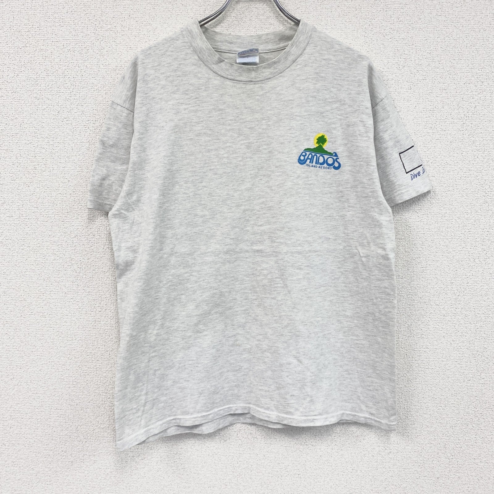 00s　Hanes　ヘインズ　半袖プリントオリジナルTシャツ　Dive Bandos　両面プリント　霜降りグレー　Lサイズ　古着