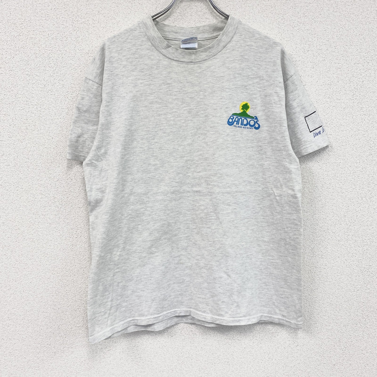 00s　Hanes　ヘインズ　半袖プリントオリジナルTシャツ　Dive Bandos　両面プリント　霜降りグレー　Lサイズ カットソー メンズ コットン 古着