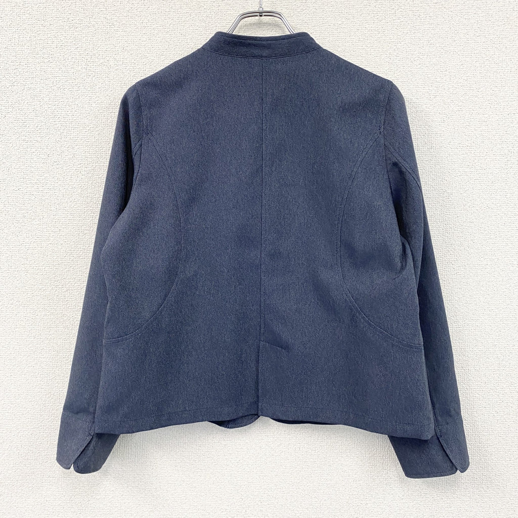 HALMEK　ハルメク　バンドカラーデニムジャケット　インディゴ　Lサイズ　古着