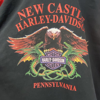 00s　HARLEY DAVIDSON　ハーレーダビッドソン　ヴィンテージ　長袖両面プリントTシャツ　黒　ブラック