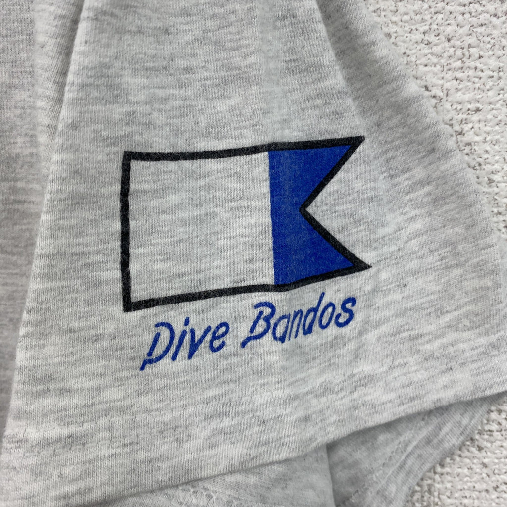 00s　Hanes　ヘインズ　半袖プリントオリジナルTシャツ　Dive Bandos　両面プリント　霜降りグレー　Lサイズ　古着