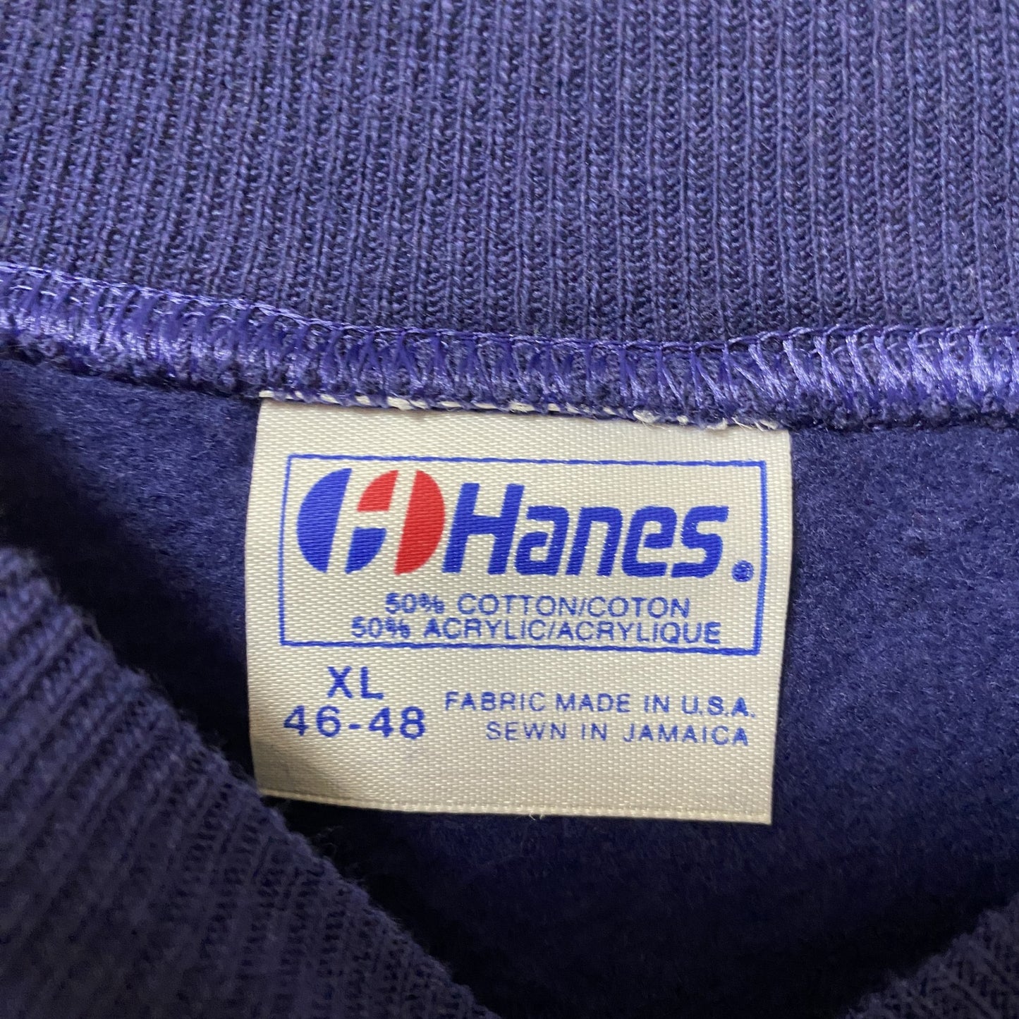 古着 used　Hanes　ヘインズ　 長袖無地スウェット　トレーナー　80s　ノームコア　ネイビー　XLサイズ