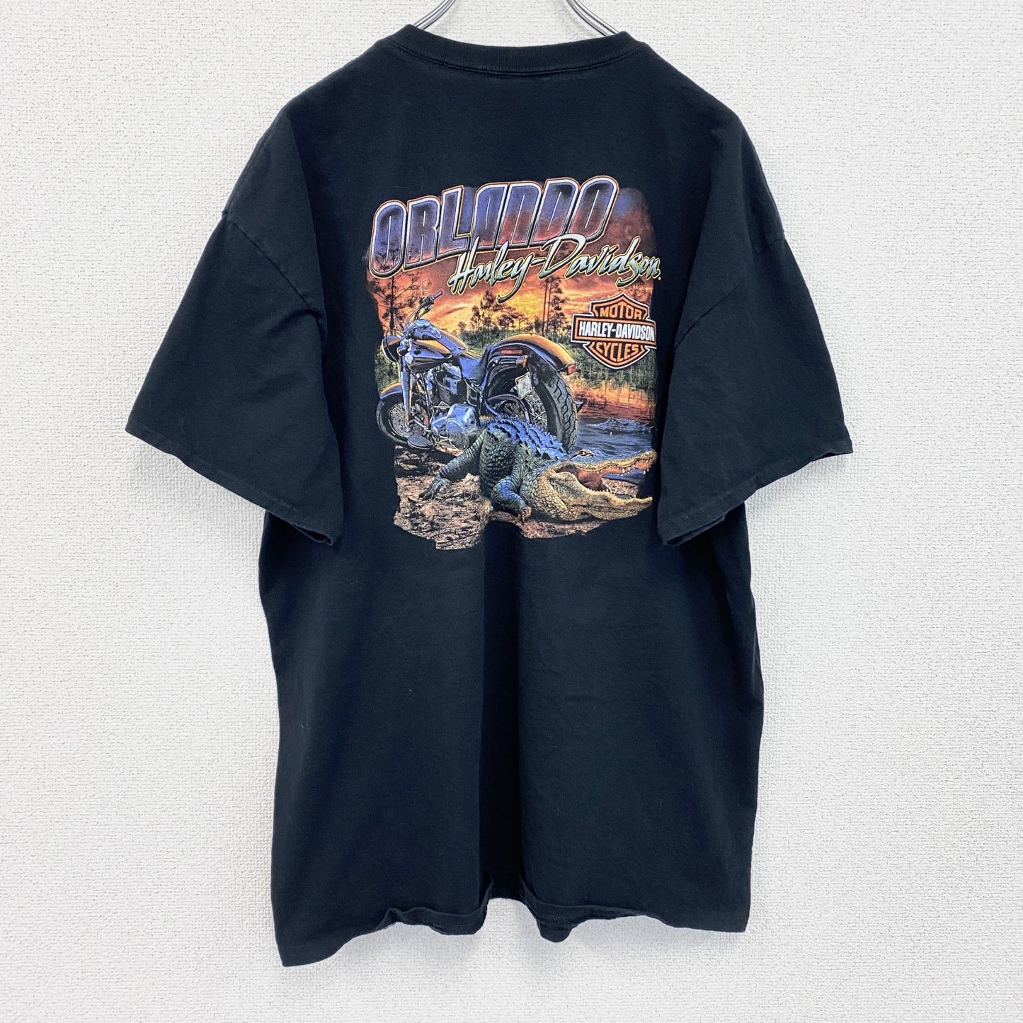 HARLEY DAVIDSON　ハーレーダビッドソン　半袖両面プリントTシャツ　黒　ブラック　XLサイズ