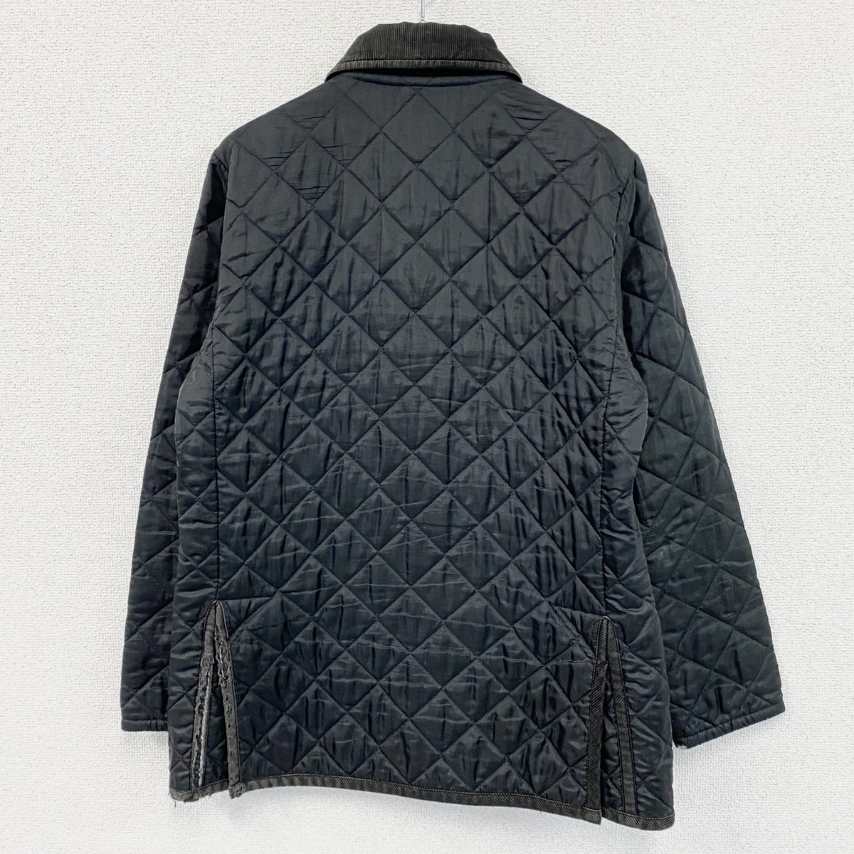 LAVENHAM　ラベンハム　キルティングジャケット　コーデュロイ襟　黒　ブラック　38サイズ　古着