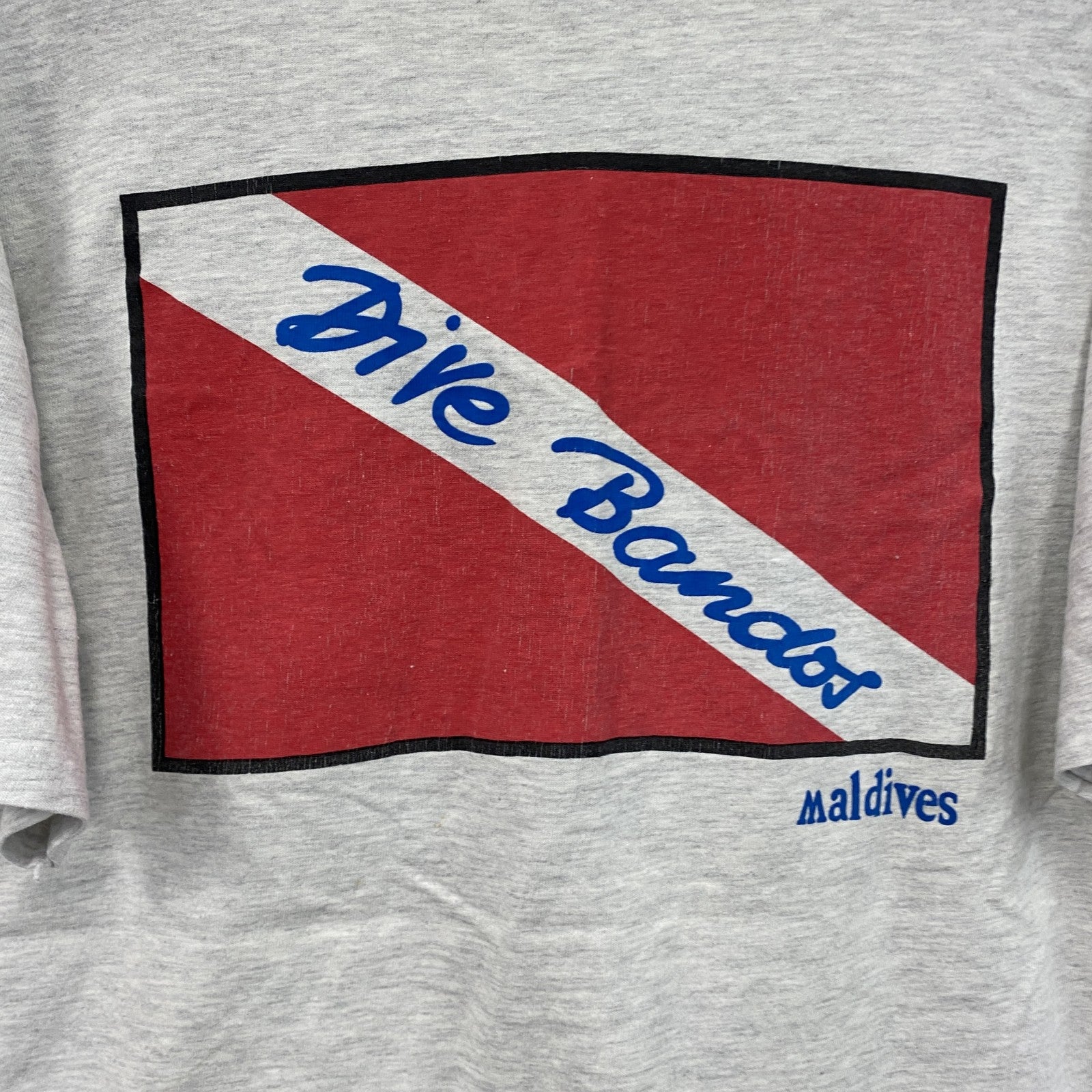 00s　Hanes　ヘインズ　半袖プリントオリジナルTシャツ　Dive Bandos　両面プリント　霜降りグレー　Lサイズ　古着