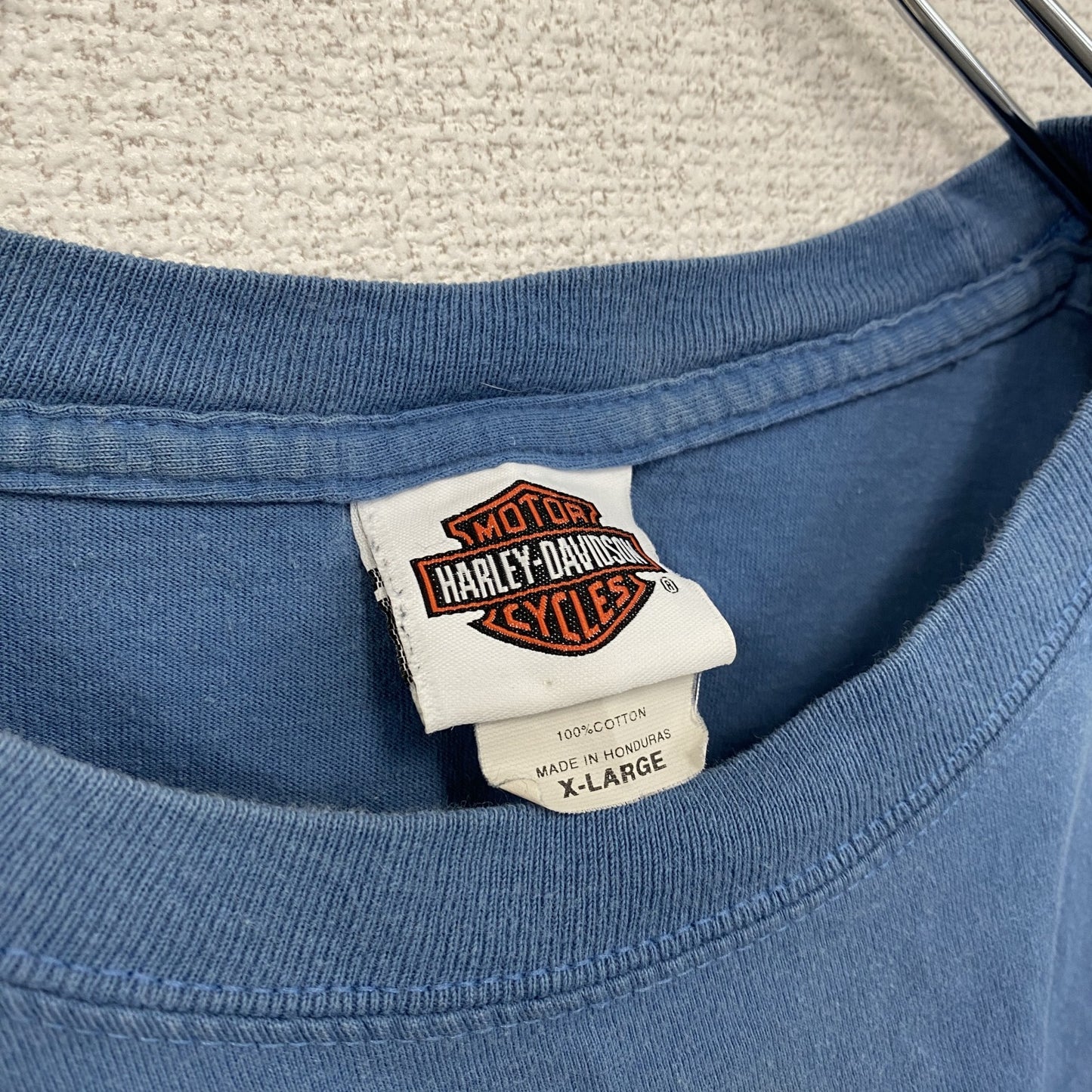 HARLEY DAVIDSON　ハーレーダビッドソン　半袖両面プリントTシャツ　青　ブルー　XLサイズ