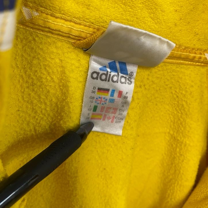 90s～　adidas　アディダス　フリーストラックジャケット　ヴィンテージ　黄色　イエロー　Sサイズ