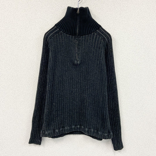 Levi’ｓ　リーバイス　ハーフジップリブニットセーター　コットンニットセーター　黒　ブラック　Lサイズ　