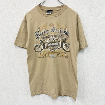 HARLEY DAVIDSON　ハーレーダビッドソン　半袖プリントTシャツ　ベージュ　Sサイズ