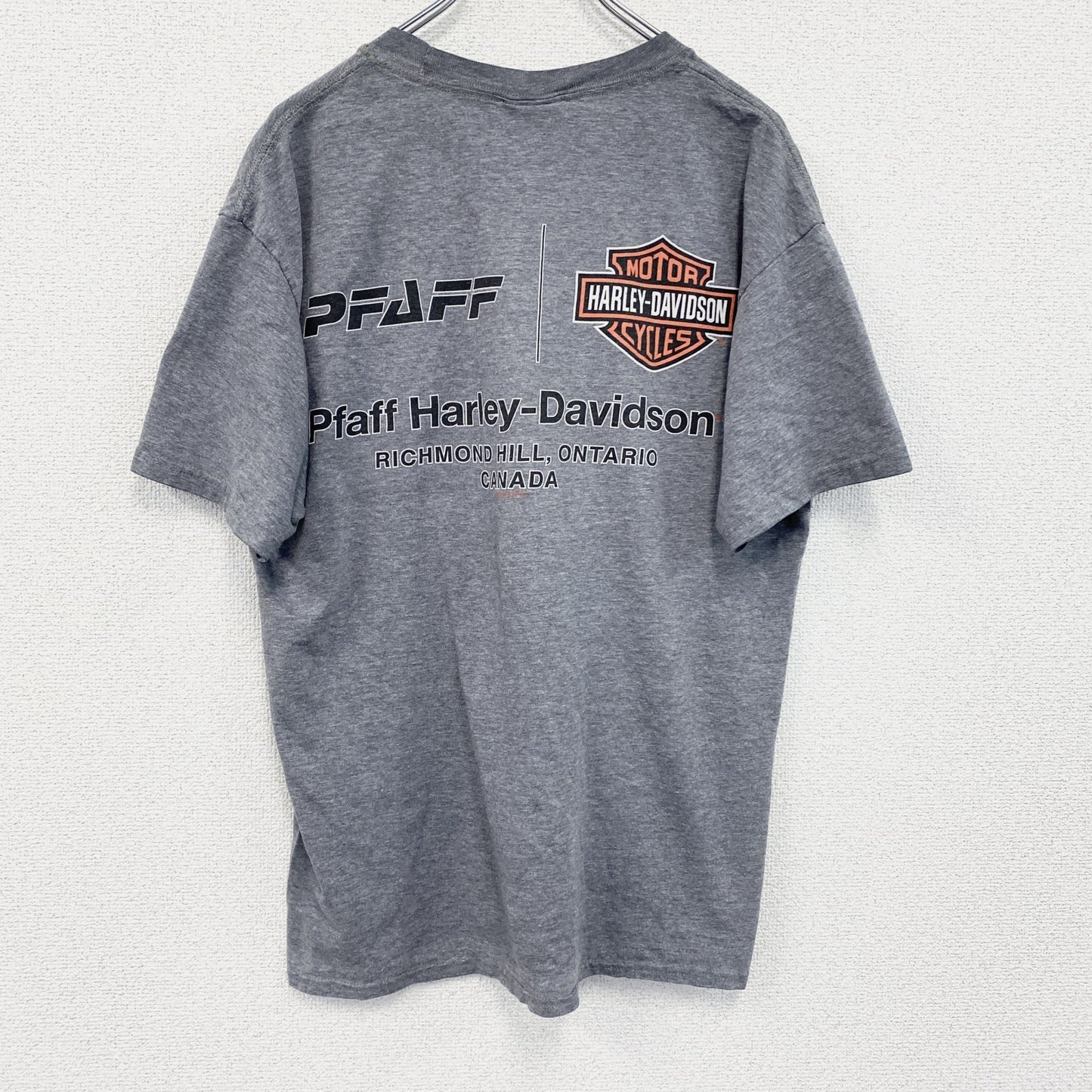 HARLEY DAVIDSON　ハーレーダビッドソン　半袖両面プリントTシャツ　グレー　Lサイズ