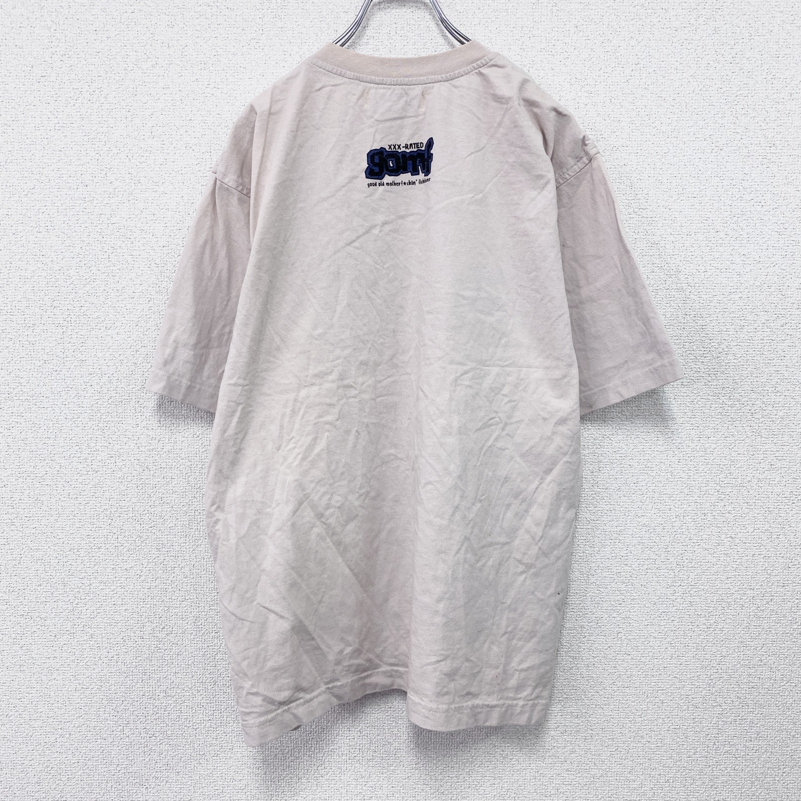 古着 used　～00s　gomf　半袖プリントTシャツ　エロT　アニメT　ユーロヴィンテージ　ベージュ　Mサイズ