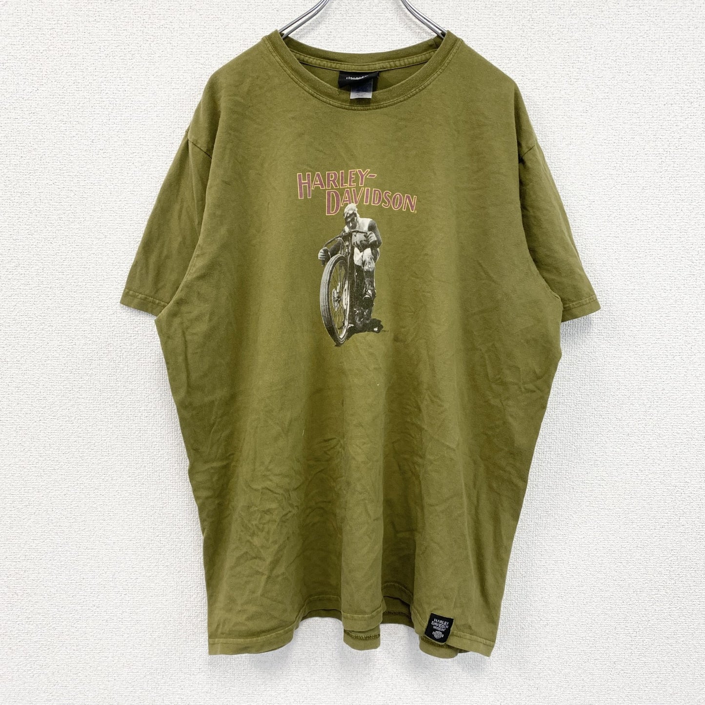 00s　HARLEY DAVIDSON　ハーレーダビッドソン　半袖プリントTシャツ　カーキ　XXLサイズ