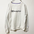 Champion チャンピオン　長袖クルーネックロゴスウェット　トレーナー　白　ホワイト　レトロデザイン　Mサイズ　古着