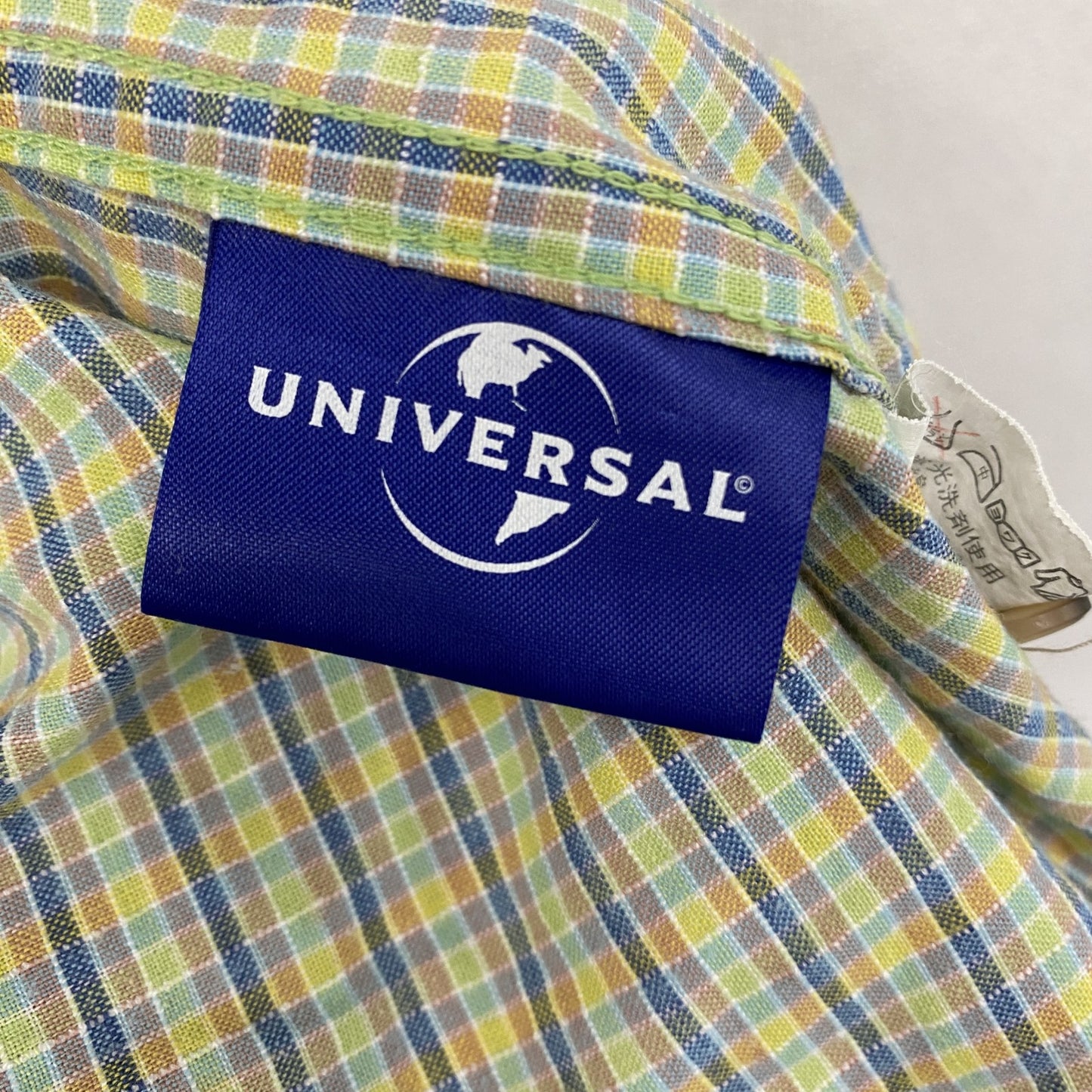 UNIVERSAL　ユニバーサル　半袖シャツ　チェック柄　マルチカラー　Mサイズ