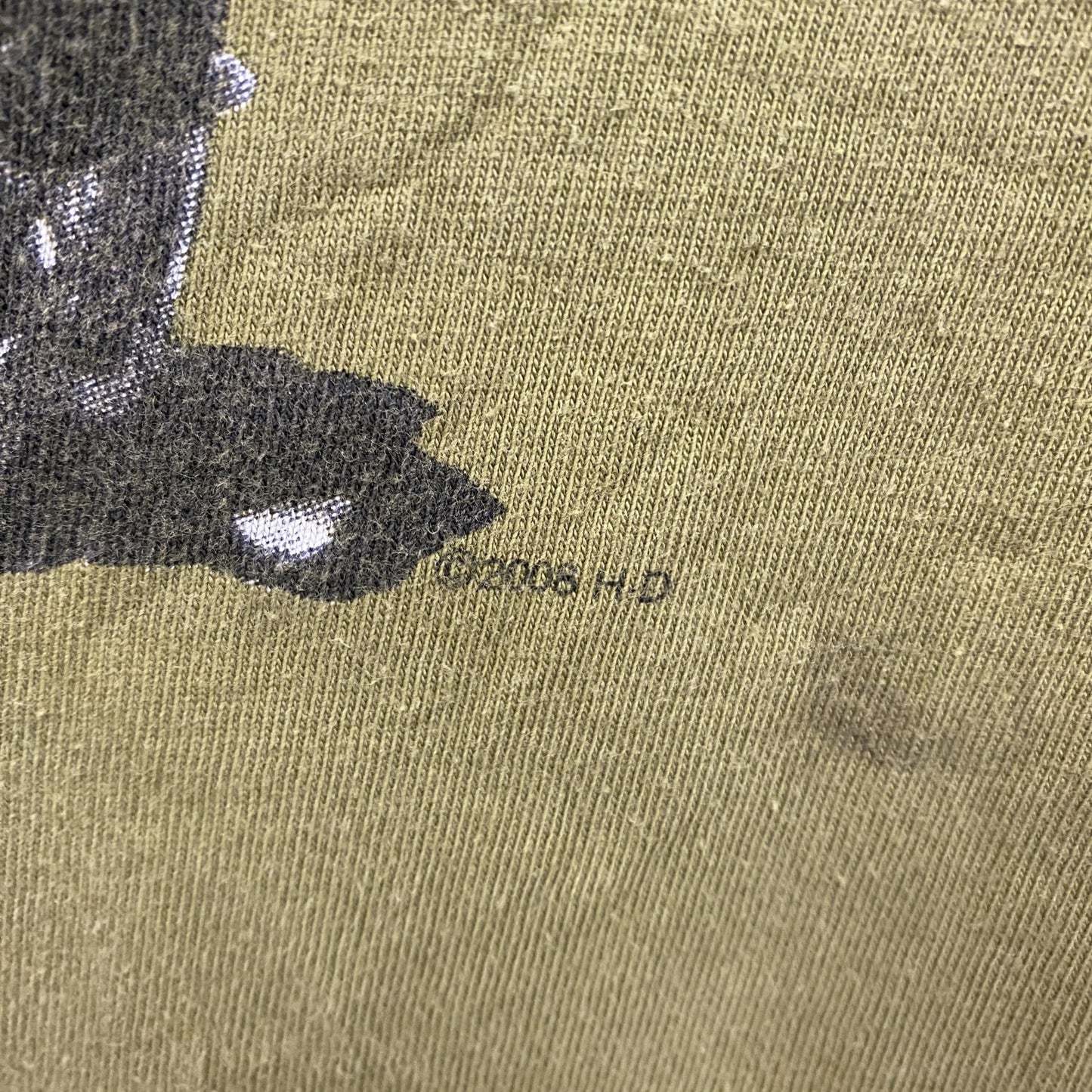 00s　HARLEY DAVIDSON　ハーレーダビッドソン　半袖プリントTシャツ　カーキ　XXLサイズ