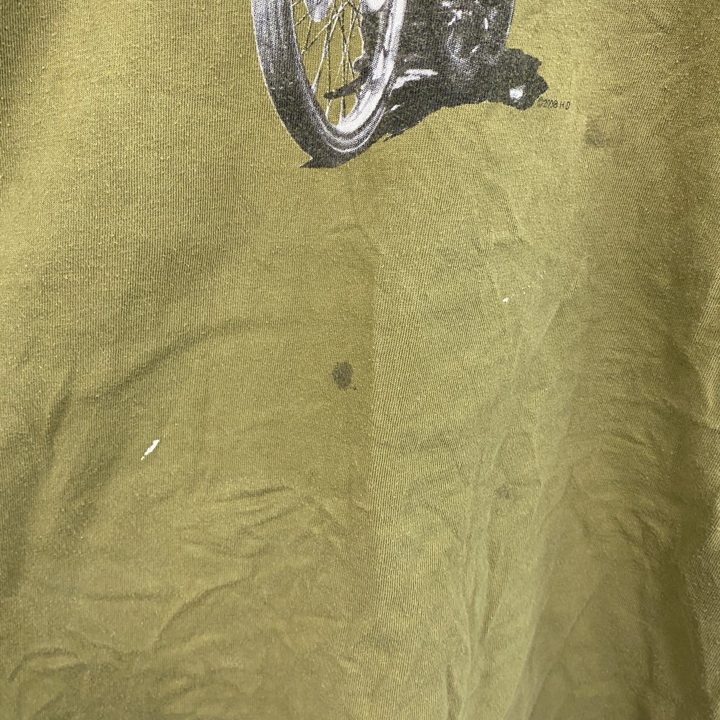 00s　HARLEY DAVIDSON　ハーレーダビッドソン　半袖プリントTシャツ　カーキ　XXLサイズ