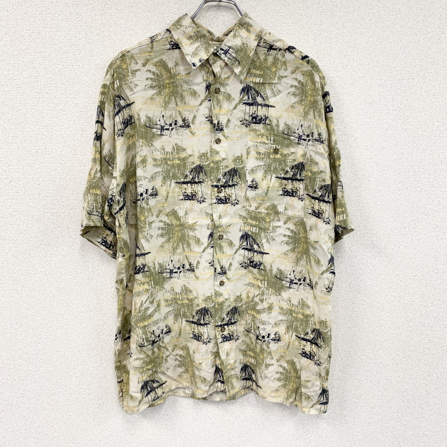 Puritan　ピューリタン　半袖シャツ　柄シャツ　マルチカラー　Lサイズ