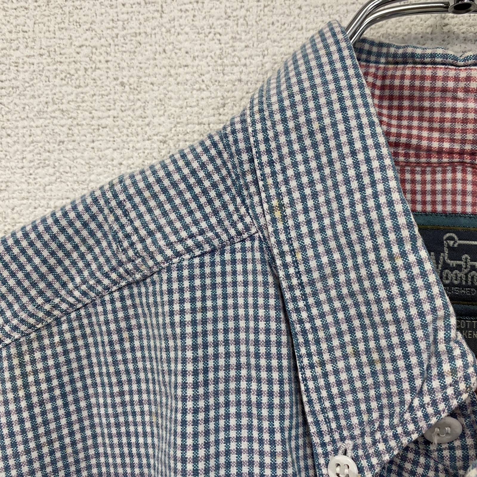 ～00s　Woolrich　ウールリッチ　半袖ボタンダウンシャツ　ヴィンテージ　ギンガムチェック　青　ブルー　Mサイズ　古着