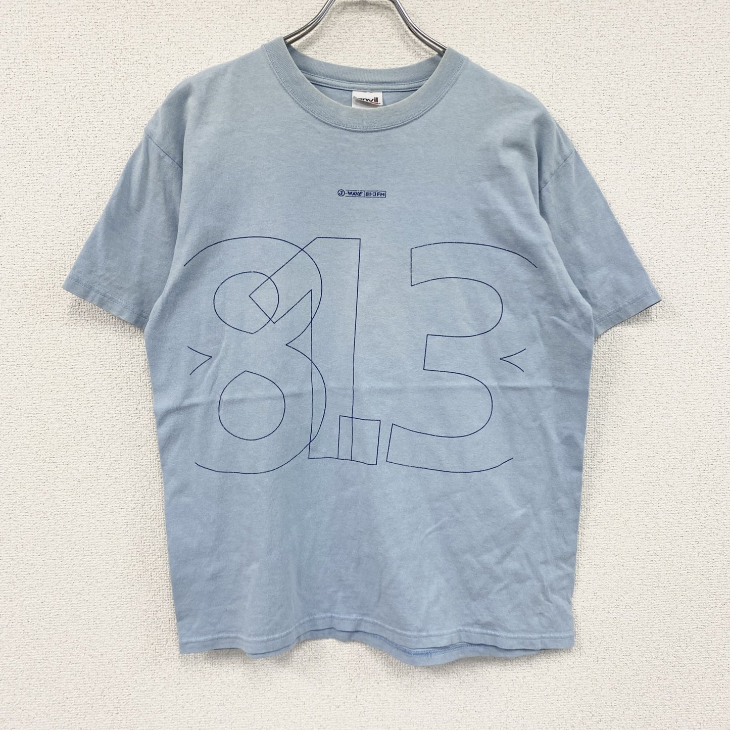 anvil　半袖プリントTシャツ　フェード　水色　ライトブルー　Mサイズ