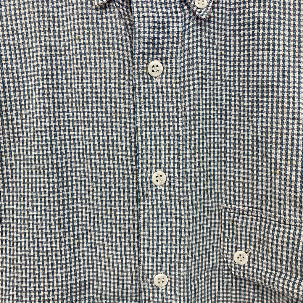 ～00s　Woolrich　ウールリッチ　半袖ボタンダウンシャツ　ヴィンテージ　ギンガムチェック　青　ブルー　Mサイズ　古着