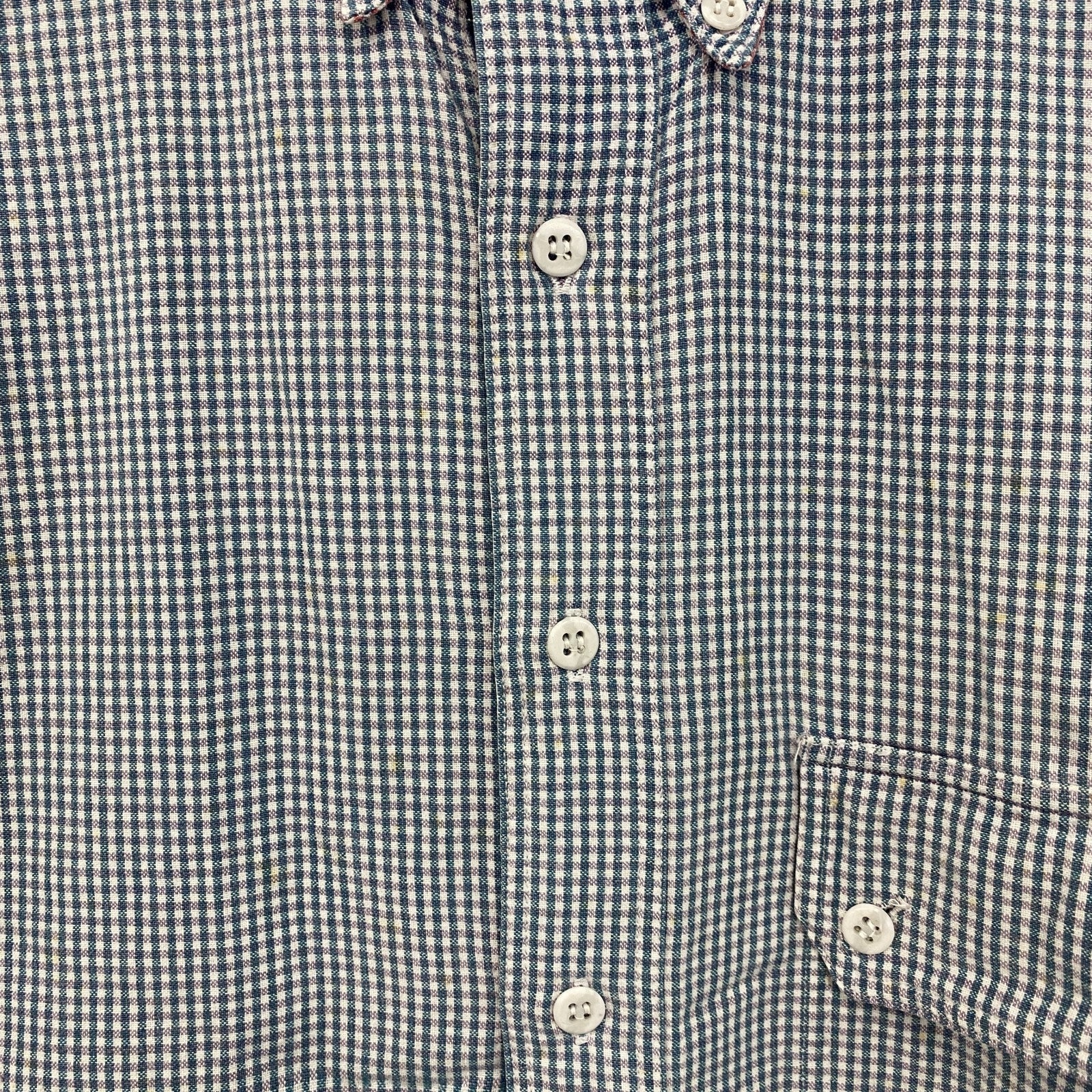 ～00s　Woolrich　ウールリッチ　半袖ボタンダウンシャツ　ヴィンテージ　ギンガムチェック　青　ブルー　Mサイズ　古着