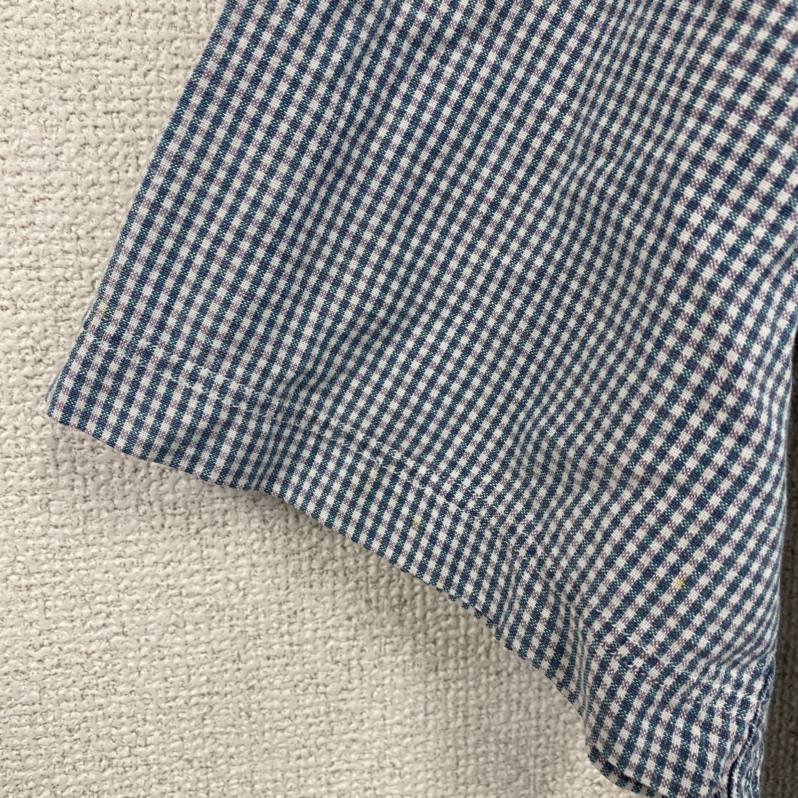 ～00s　Woolrich　ウールリッチ　半袖ボタンダウンシャツ　ヴィンテージ　ギンガムチェック　青　ブルー　Mサイズ　古着