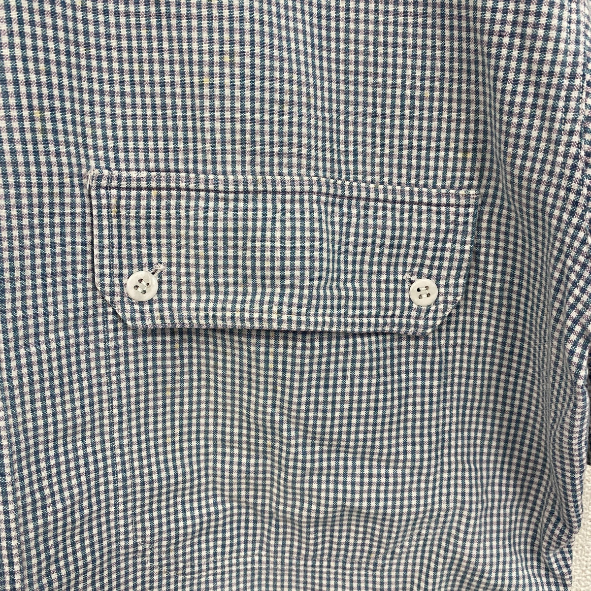 ～00s　Woolrich　ウールリッチ　半袖ボタンダウンシャツ　ヴィンテージ　ギンガムチェック　青　ブルー　Mサイズ　古着