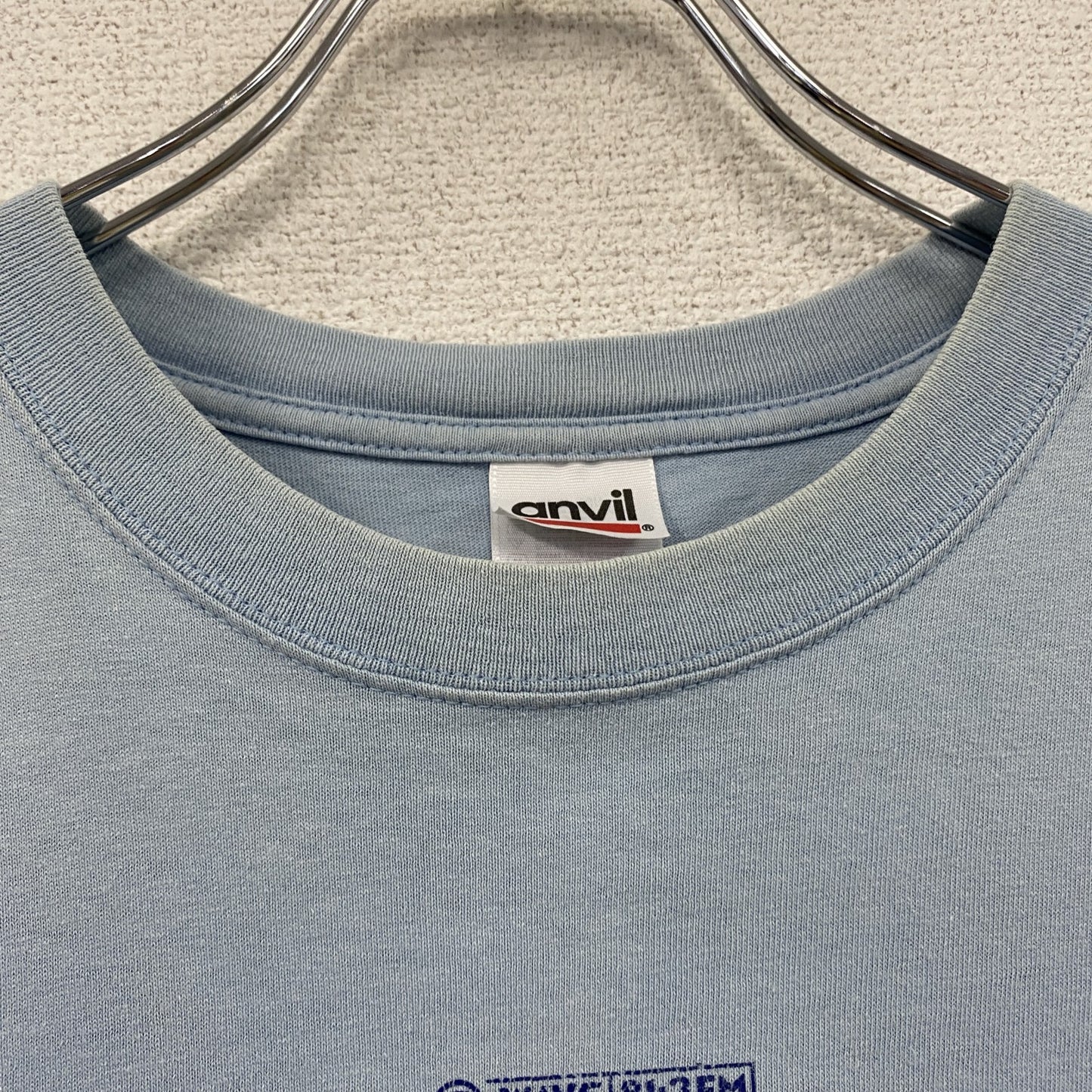 anvil　半袖プリントTシャツ　フェード　水色　ライトブルー　Mサイズ
