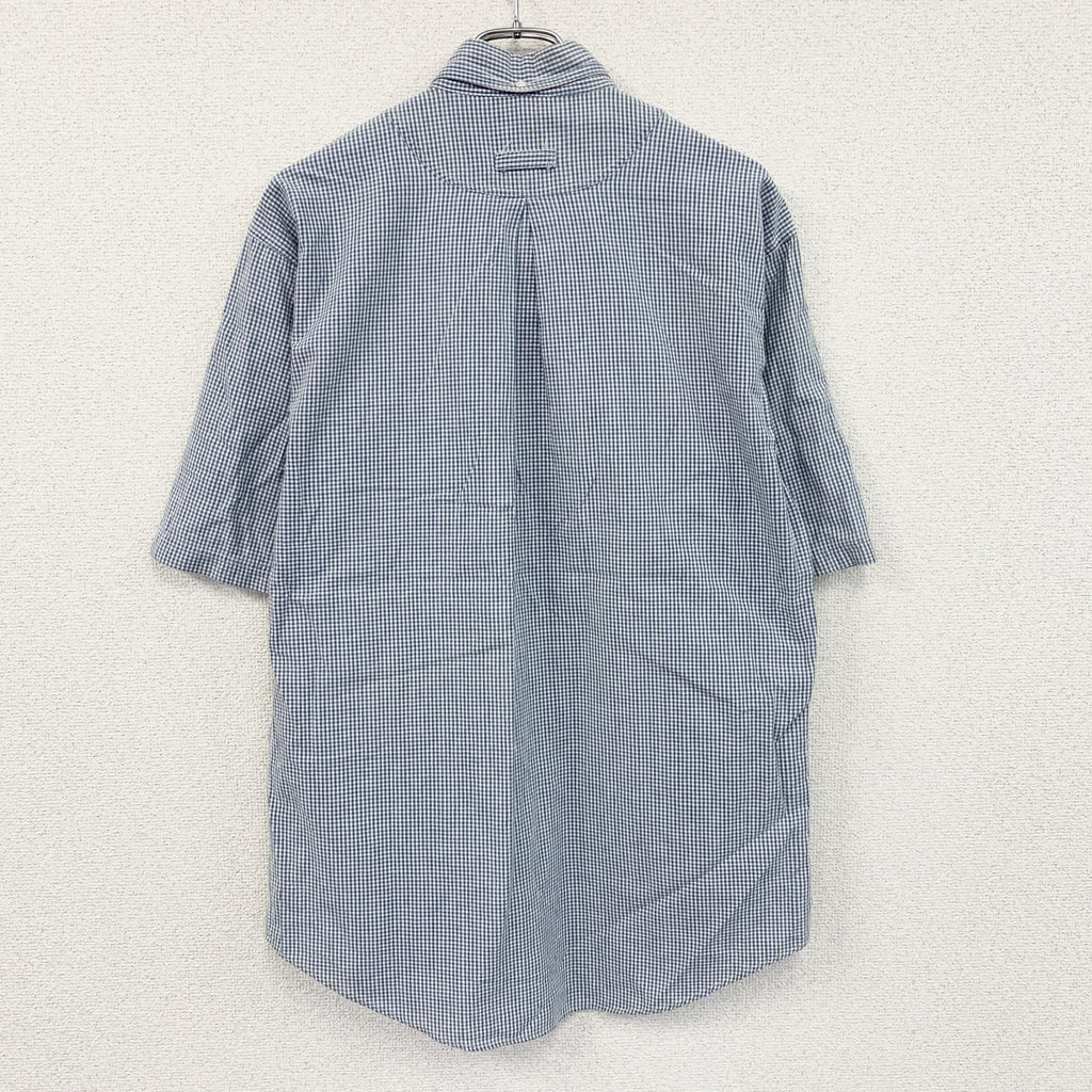 ～00s　Woolrich　ウールリッチ　半袖ボタンダウンシャツ　ヴィンテージ　ギンガムチェック　青　ブルー　Mサイズ　古着